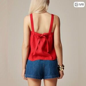 J Crew Bow Back Linen Top, size L, NWOT